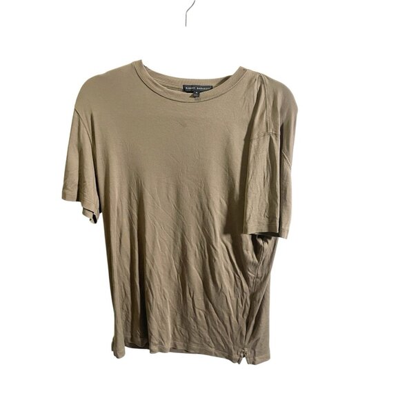 Robert Barakett Crew-Neck T-Shirt Size M Brown Stretch Casual - Picture 3 of 6